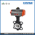 cast iron body ptfe sealing pneumatic operated butterfly valve with factory price